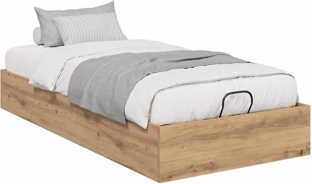 Letto singolo | Letto per adulti | Letto ottomano Rovere Artigianale 75,5 x 190 cm