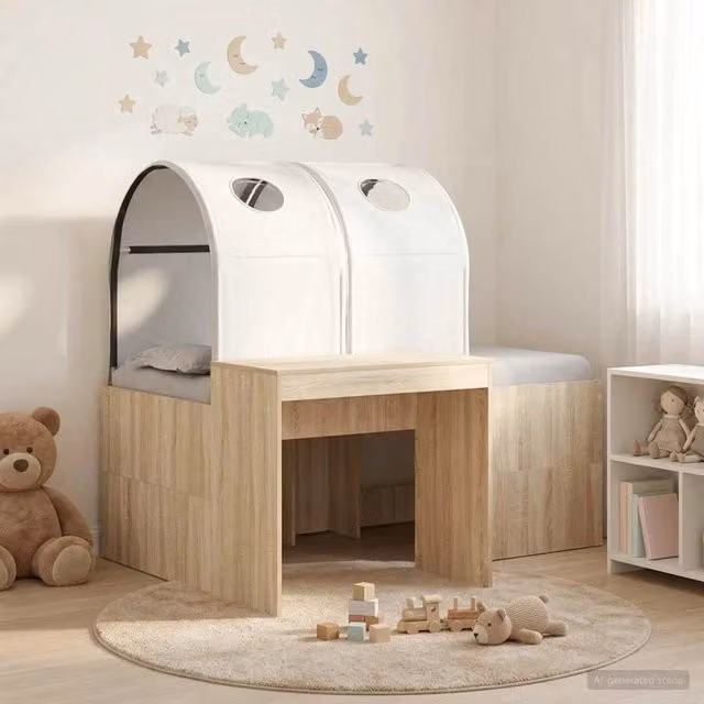 Letto con Tunnel 3 pz Rovere Sonoma e Bianco 3423521