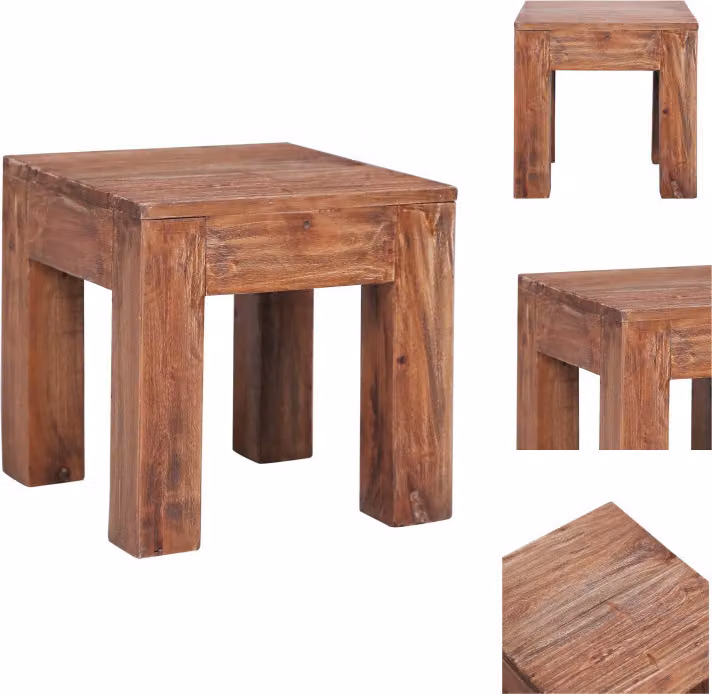 vidaXL Tavolino 30x30x30 cm in legno massiccio antico - Tavolini da caffè