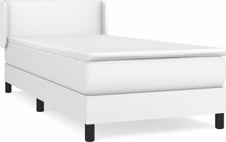 Giroletto a Molle con Materasso Bianco 100x200 cm in Pelle finta
