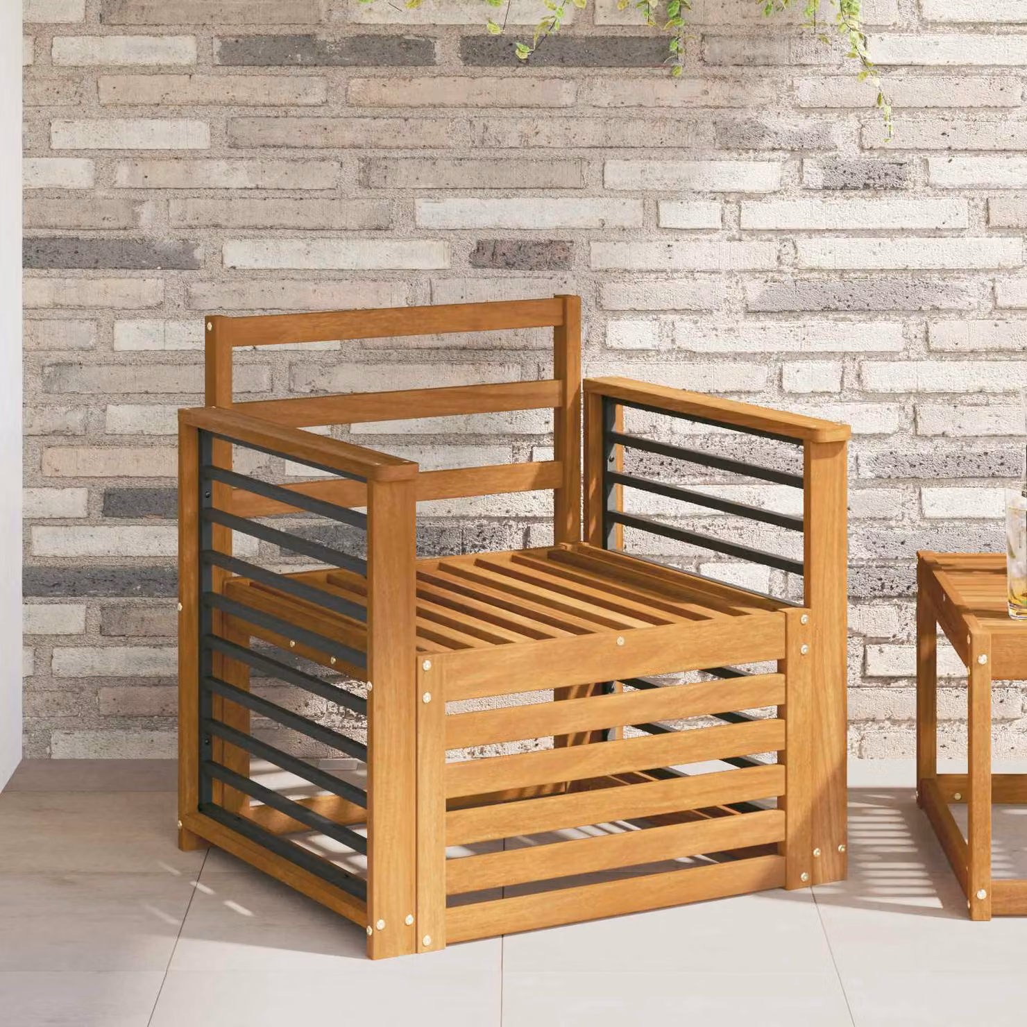 Set di divani da esterno da giardino e terrazzo vidaXL in legno di acacia massello marrone stile moderno