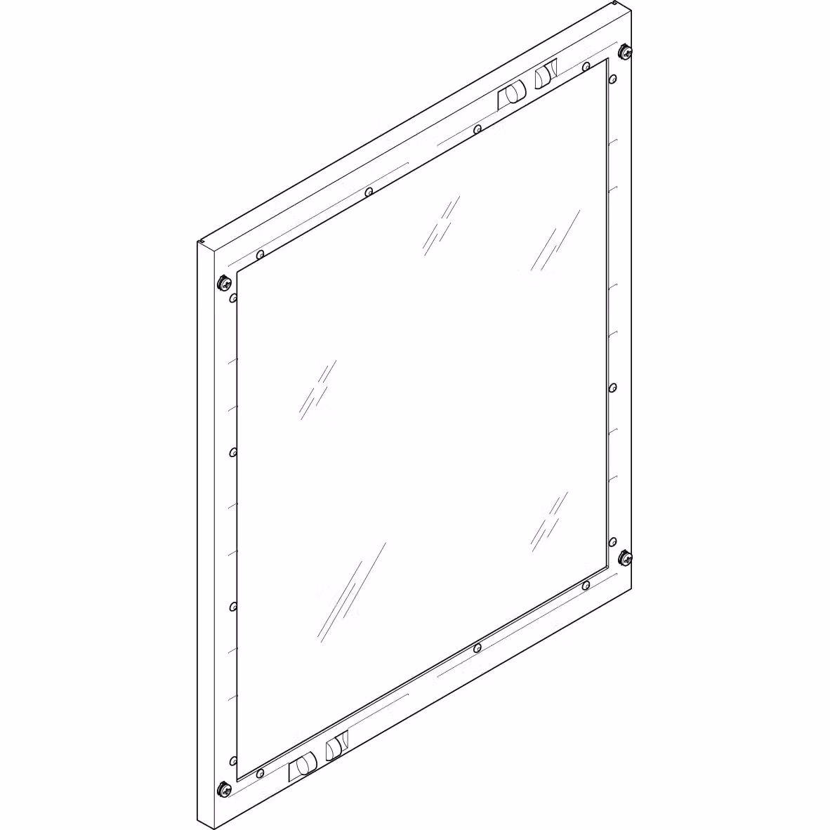 Piastra di copertura ABN 500x600 mm, 2 ante fisse/4 ante scorrevoli, chiusa con vetro di ispezione FAS24N