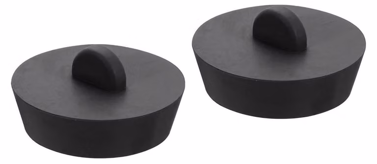 Tappi di scarico, 2 pezzi, in gomma nera, da 46-51 mm, per vasche da bagno, lavabi e lavelli da cucina