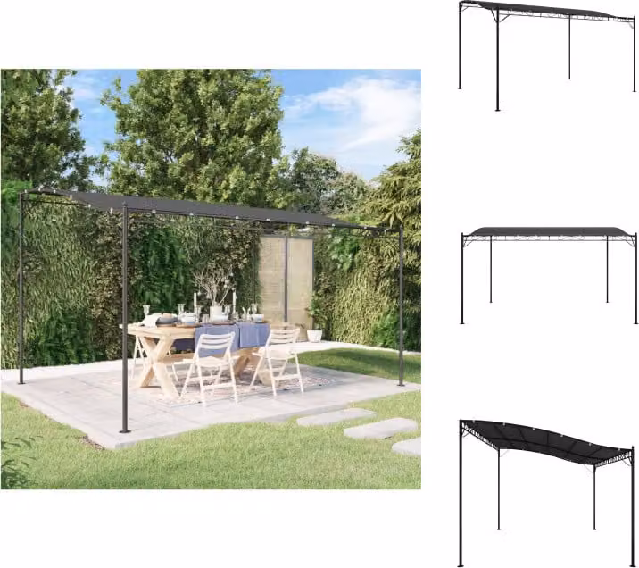 vidaXL Tenda antracite 4x3 m 180 g/m² in tessuto e acciaio - Padiglioni e tende per feste
