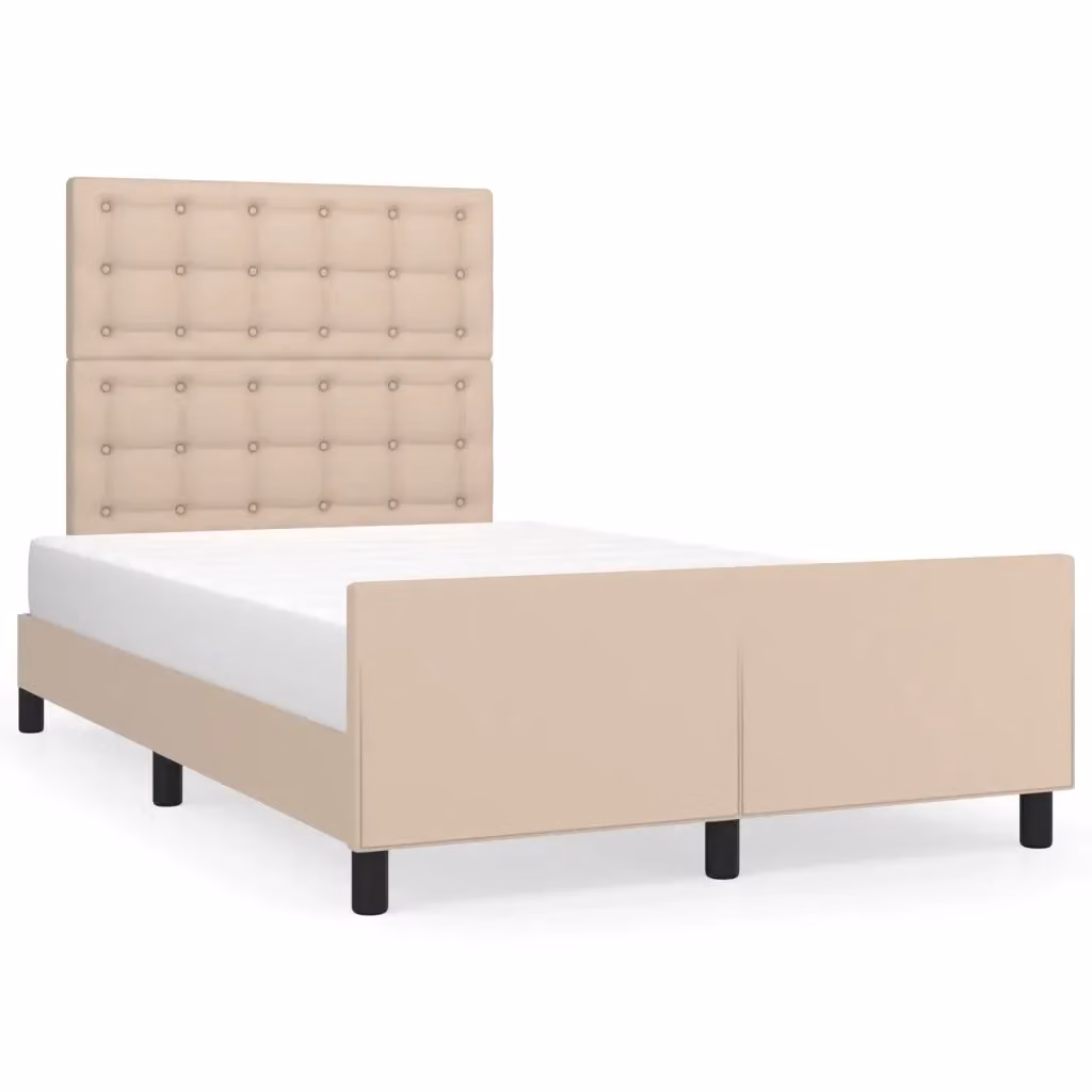 Letto con Testiera vidaXL in Similpelle Beige L/P/H: 200 x 120 x 126 cm – 2
