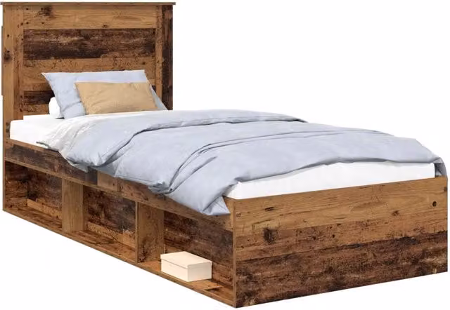 Letto singolo | Letto per adulti | Struttura del letto Legno vecchio 100 x 200 cm Pino massello