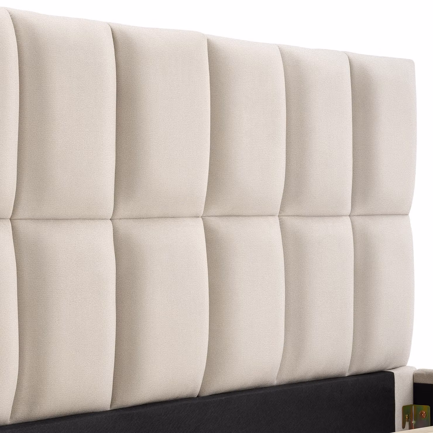 Letto imbottito Shirley tectake con rete a doghe in velluto color sabbia L/P: 120 x 200 cm – 1