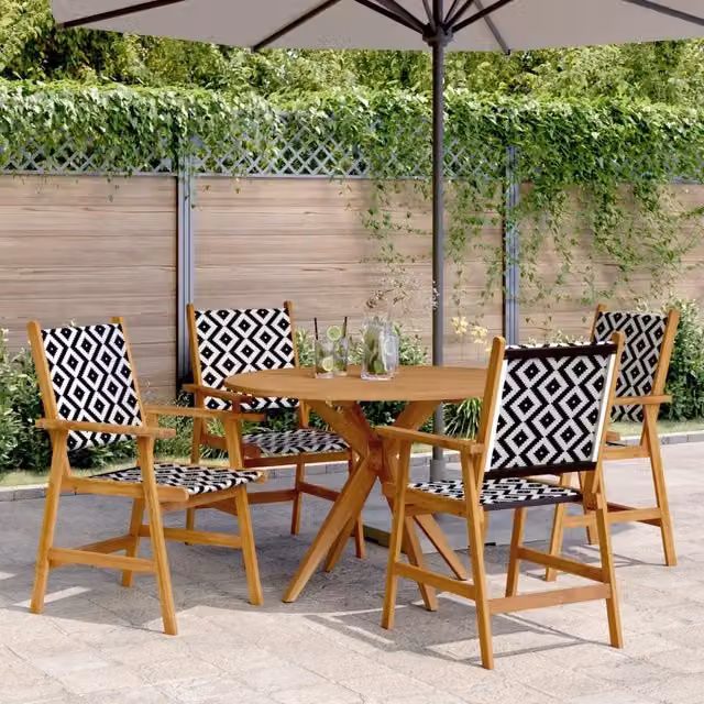 Set da Pranzo per Giardino 5 pz in Legno Massello di Acacia 3283573