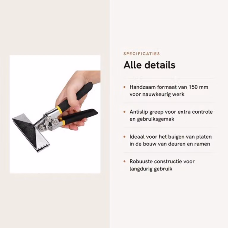 Pinza per lavori manuali, piegatrice - Lavorazione dei metalli - Sistema di sicurezza per serrature - Larghezza della testa: 150 mm - Colore: nero