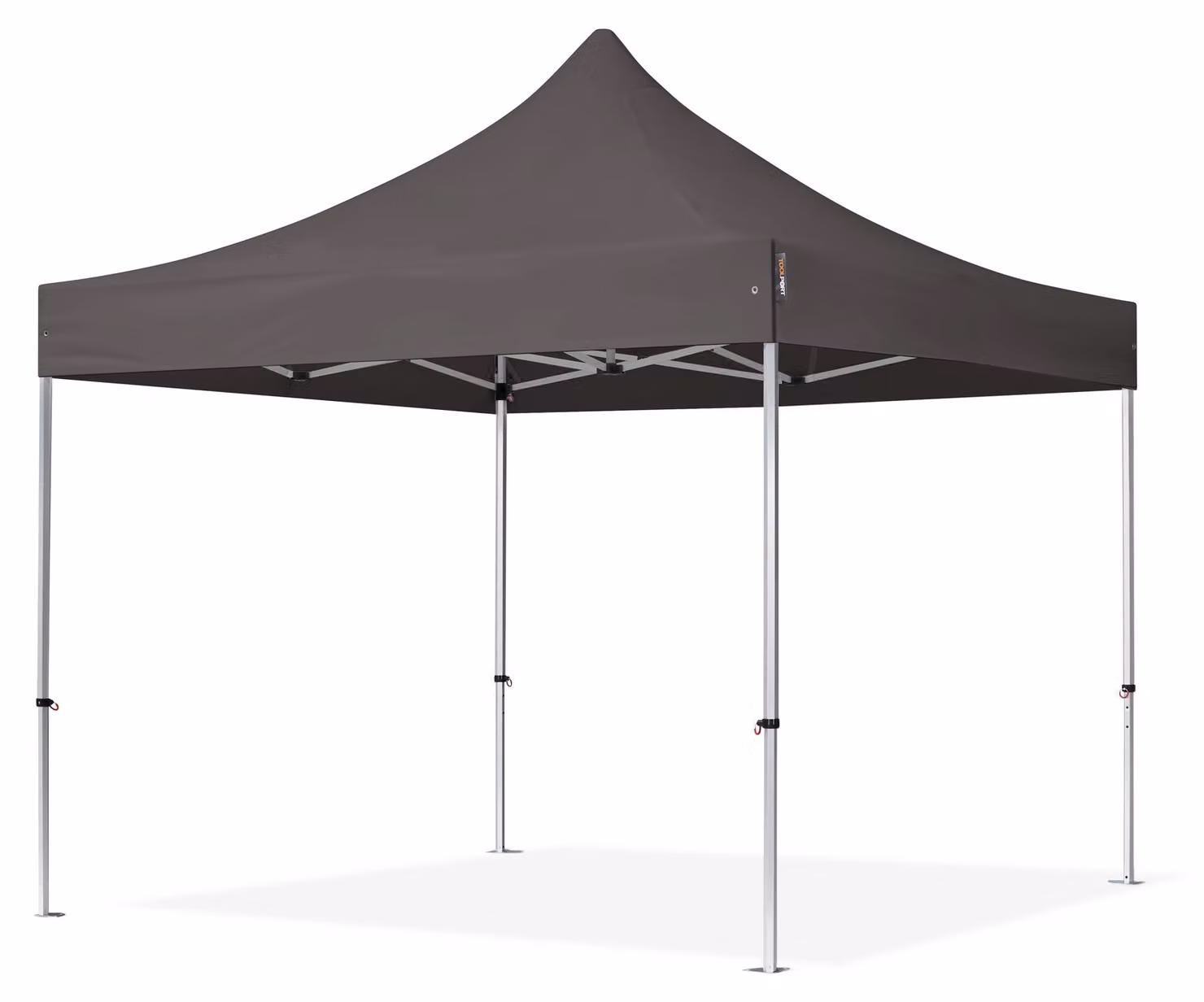 TOOLPORT 3x3m gazebo pieghevole PES, PROFESSIONAL alluminio, grigio scuro