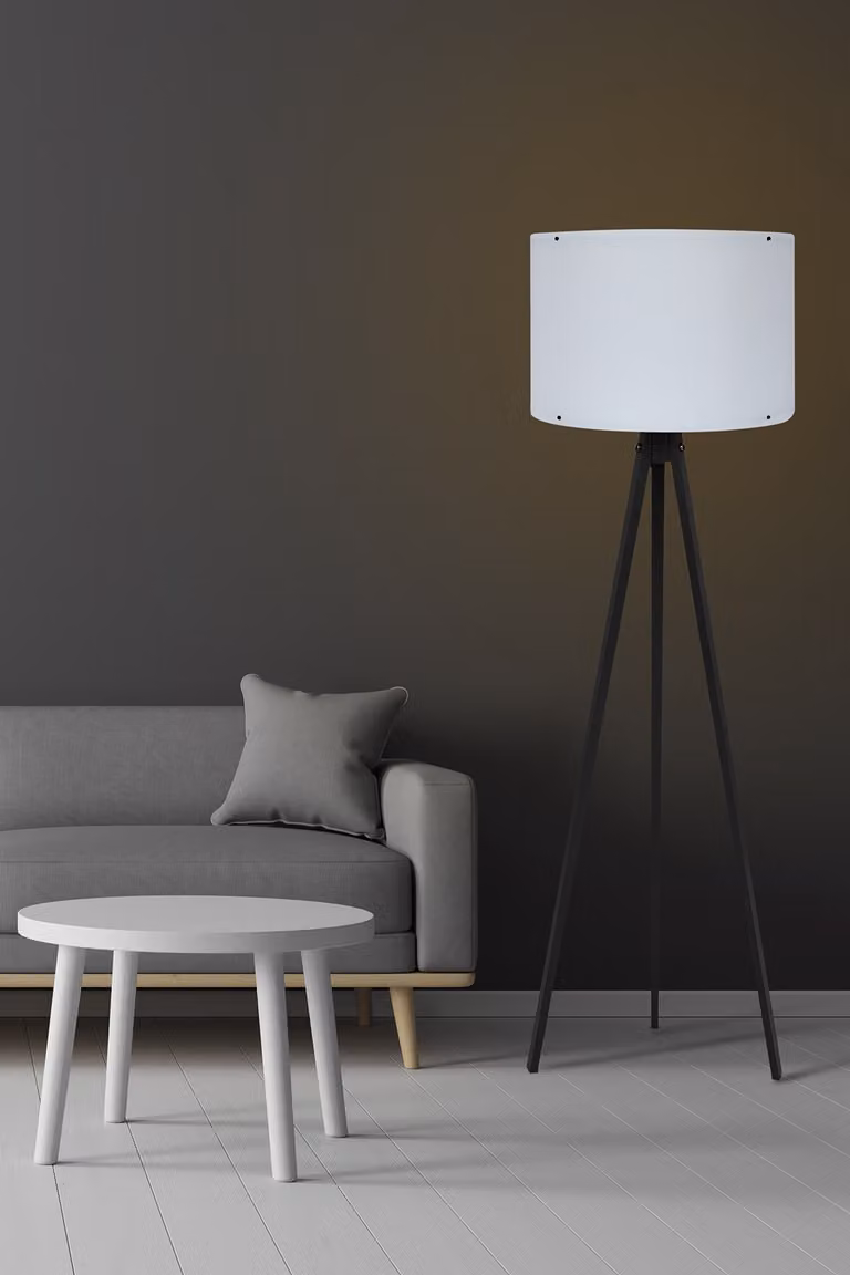 Opviq, 129, lampade da terra, bianco, MDF, 38 x 38 x 145 cm