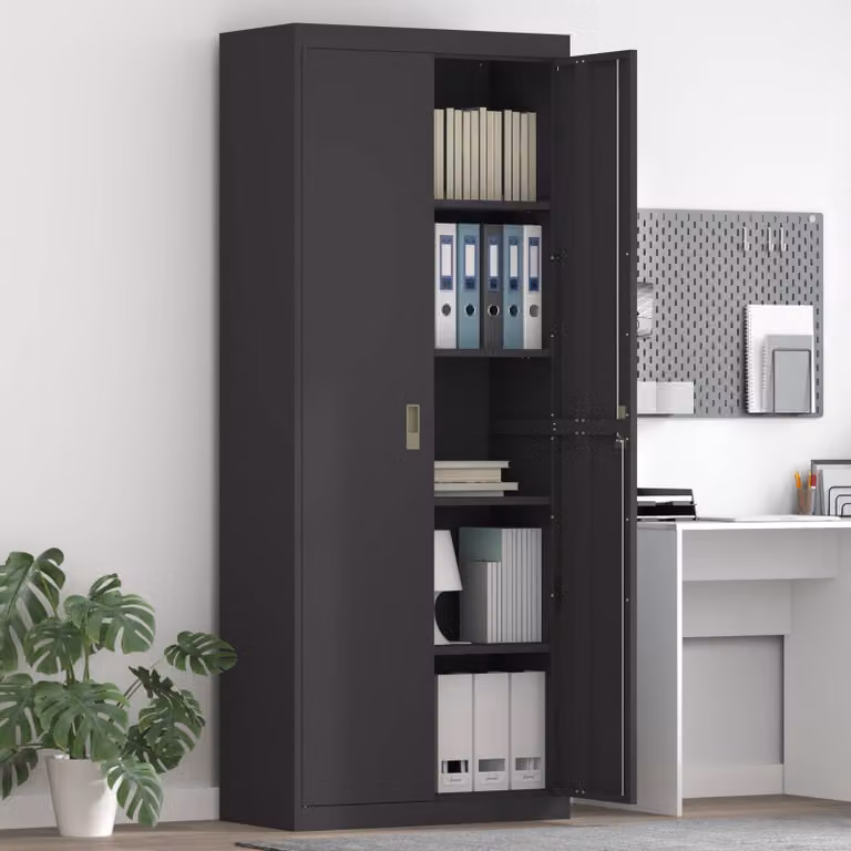 vidaXL Armadio Nero 80 x 40 x 200 cm Acciaio