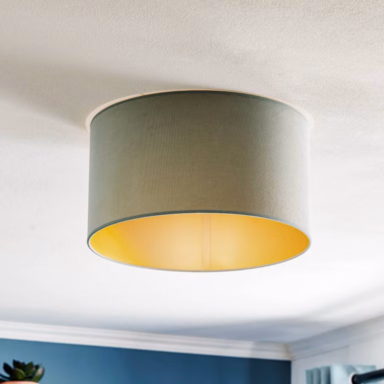 Plafoniera soffitto Golden Roller Duolla, dimmerabile, Verde, Soggiorno / Sala da pranzo, Tessuto / Stoffa / Seta, Giovanile, Plafoniera