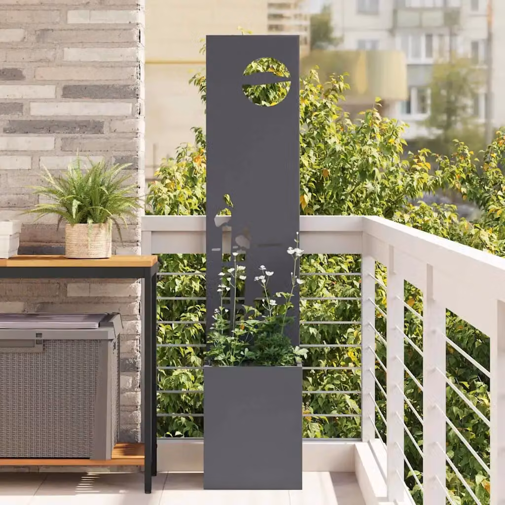 vidaXL Paravento per privacy in giardino in acciaio Antracite L/P/H: 32 x 32 x 150 cm