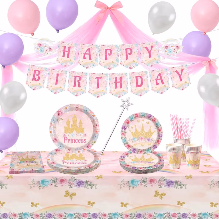 Omgoods - Set per feste a tema principesse, per 20 invitati