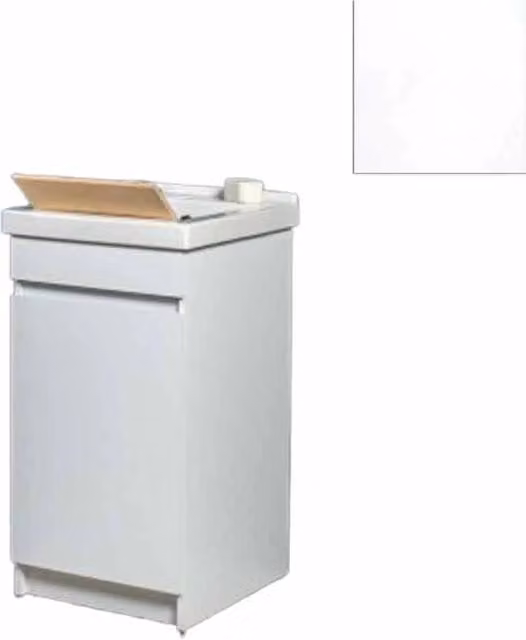 Mobile Lavatoio in Ceramica 1 Anta con Strofinatoio in Legno Massello 45x50x86A cm Bianco Opaco