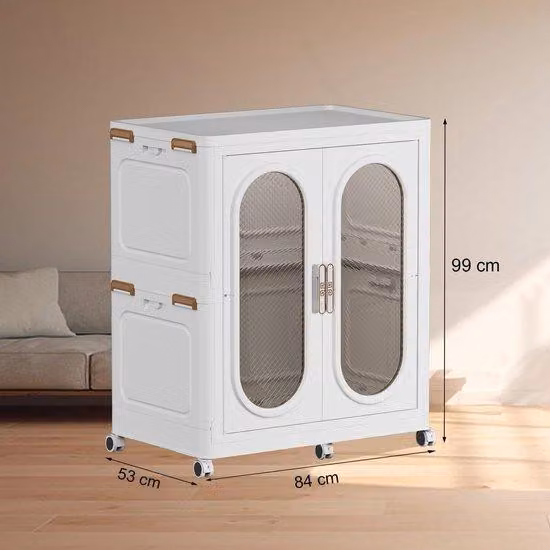 Armadio pieghevole con ante magnetiche e sei ruote per un utilizzo versatile