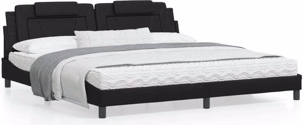 Maison Exclusive - Letto "Viana" con materasso nero 200x200 cm in ecopelle