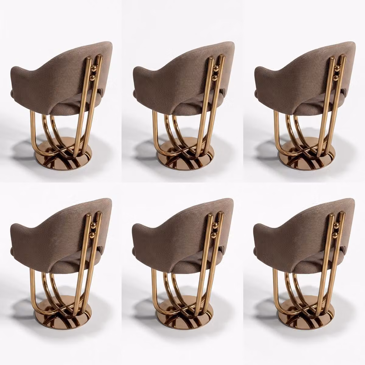 6 sedie, colore marrone, stile moderno, design elegante, semplici e confortevoli