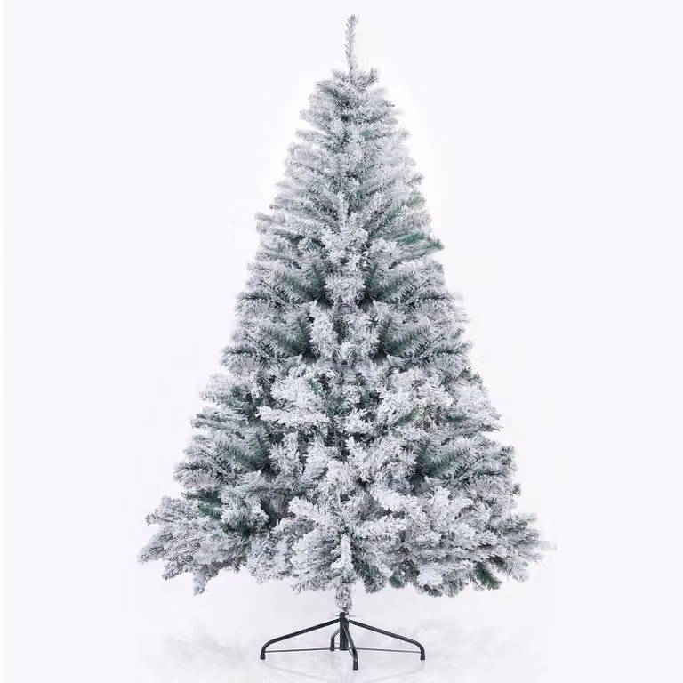 ZMH Albero di Natale artificiale, albero di abete, 210 cm, albero decorativo, decorazioni natalizie, verde, fiocchi di neve, albero di Natale per Natale, decorazione, montaggio rapido