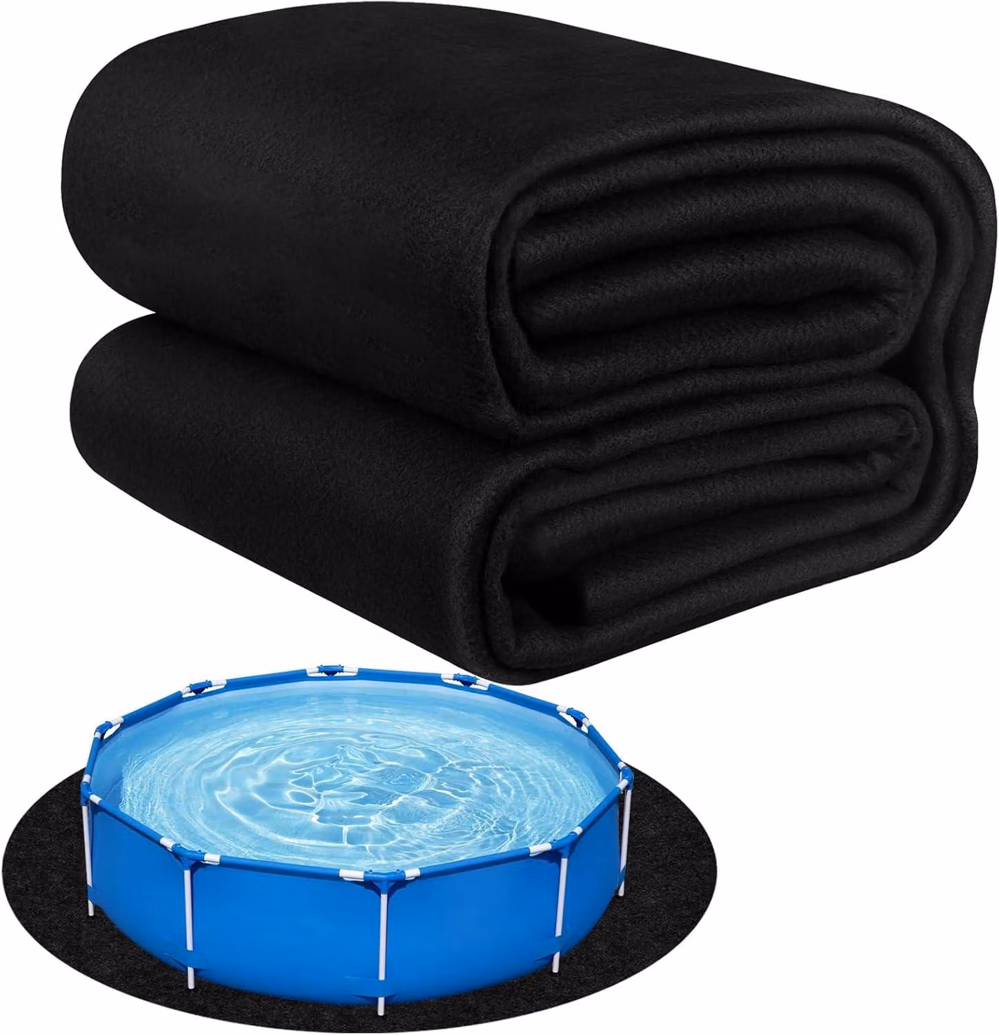 Tappetino per piscina rotondo, diametro 4 metri, pieghevole, assorbente, antiscivolo, adatto per vasche idromassaggio