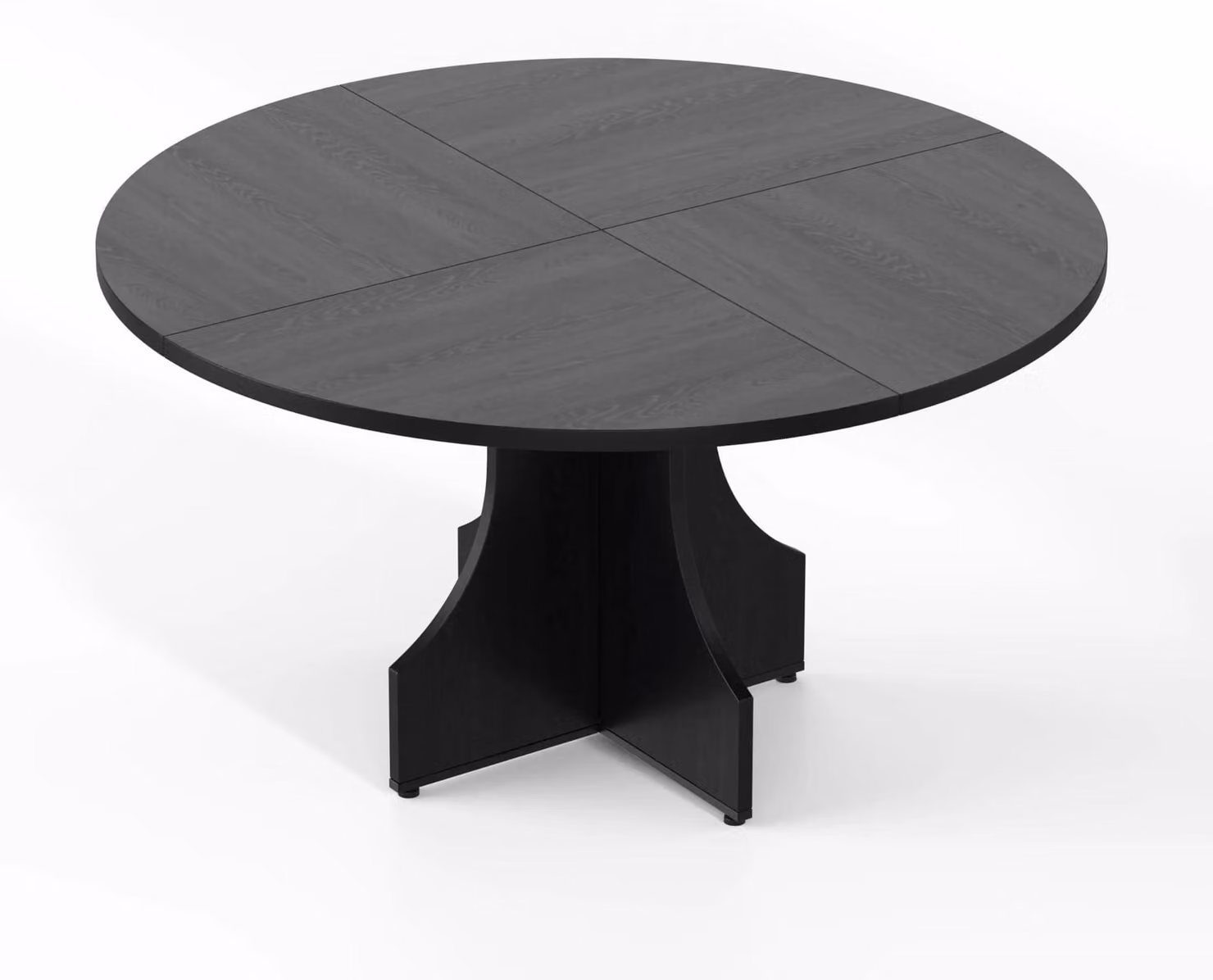 Tavolo rotondo da pranzo, diametro 120 cm - tavolo da cucina per 4-6 persone - legno rustico - struttura a colonna - salvaspazio, ideale per appartamenti - colore nero