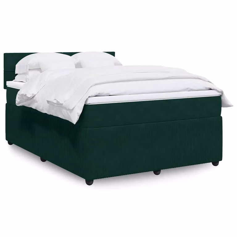 Giroletto a Molle con Materasso vidaXL in Velluto Verde Scuro L/P/H: 160 x 200 cm