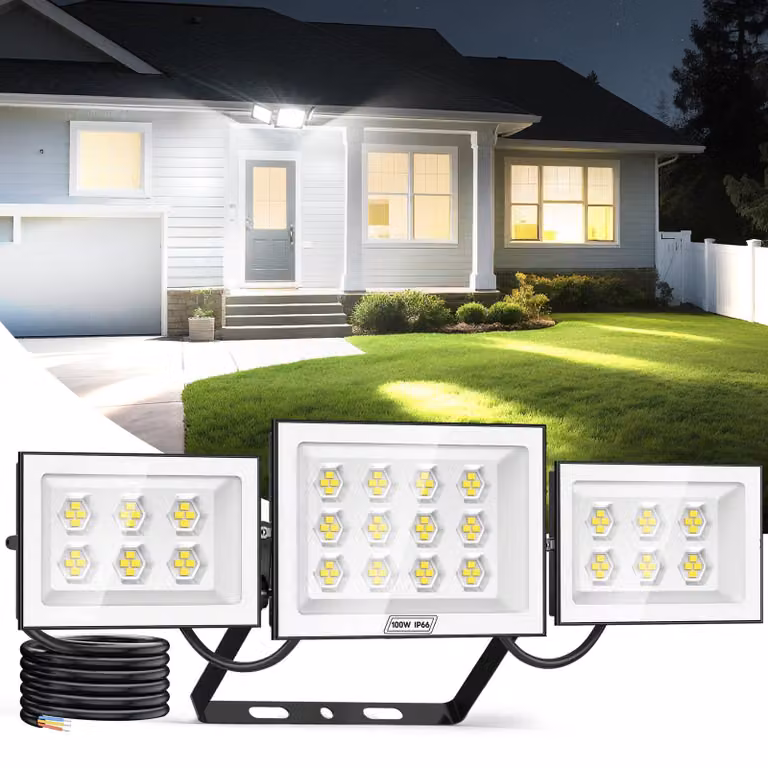 Faretto LED da 100 W, 10.000 lumen, 6500 K, grado di protezione IP66, 96 LED, faretto per esterni