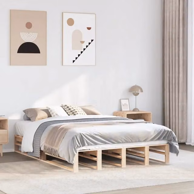 Letto senza materasso in legno massello di pino vidaXL L/P: 140 x 200 cm