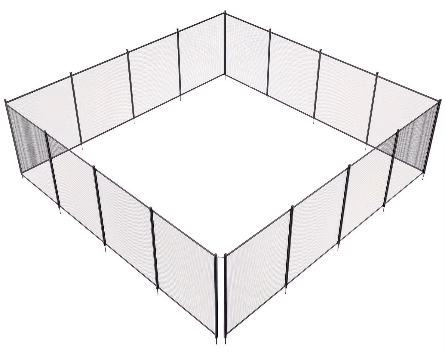 Recinzione per piscina - Barriera di sicurezza per piscina - Staccionata per piscina - Recinzione per piscina - Cancello di sicurezza - Acciaio inossidabile nero, lunghezza 4 x 72 piedi