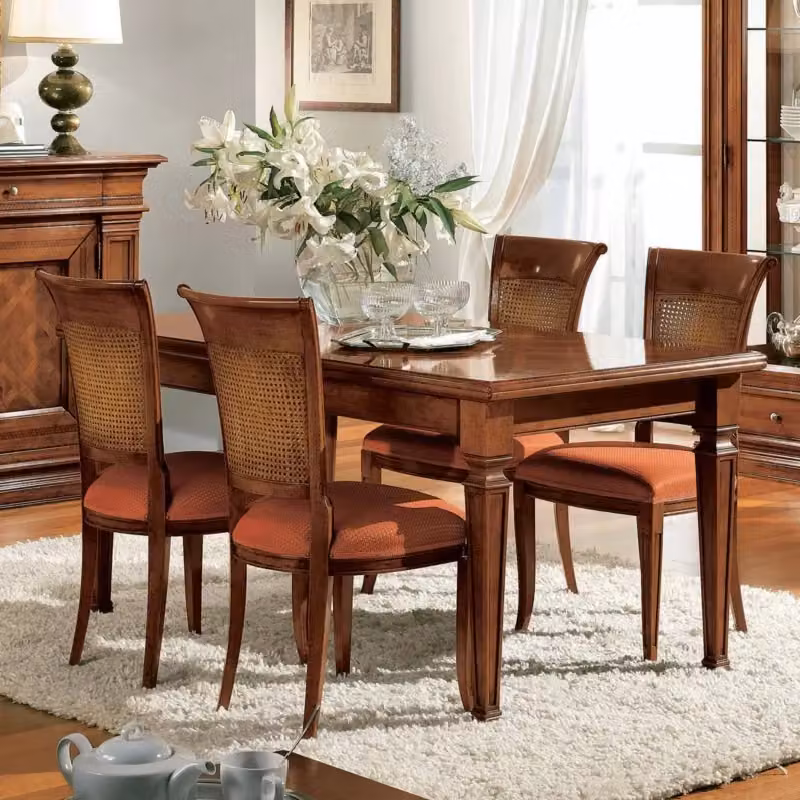Tavolo rettangolare classico allungabile in legno con intarsio Bassano Mobili 2G L/P/H: 170 x 90 x 80 cm – 2
