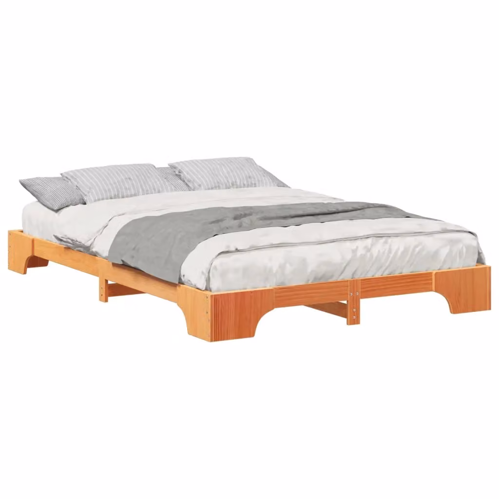 Struttura letto moderna in pino massello vidaXL marrone L: 147 cm, P: 200 cm, H: 217 cm – 2