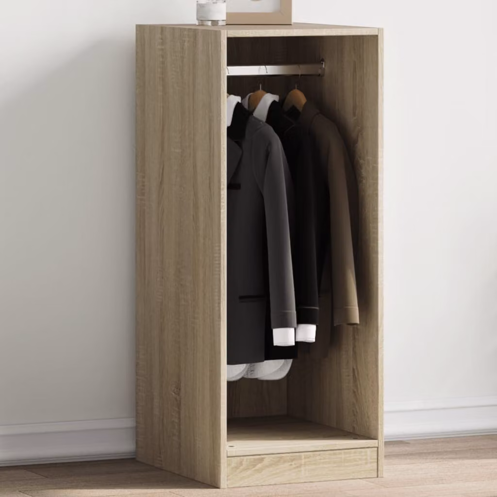 Armadio vidaXL in legno Rovere Sonoma marrone con cassetti e appendiabiti L/P/H: 48 x 41 x 102 cm