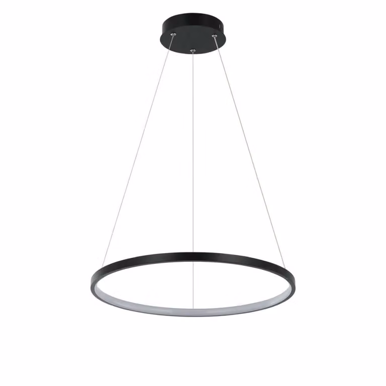 Moderna lampada a sospensione ad anello nera Ø40cm, LED a colori variabili 22W RING Light Prestige