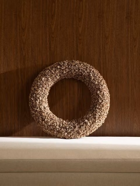 Corona di Natale in legno Kenay Home, marrone e verde, stile rustico