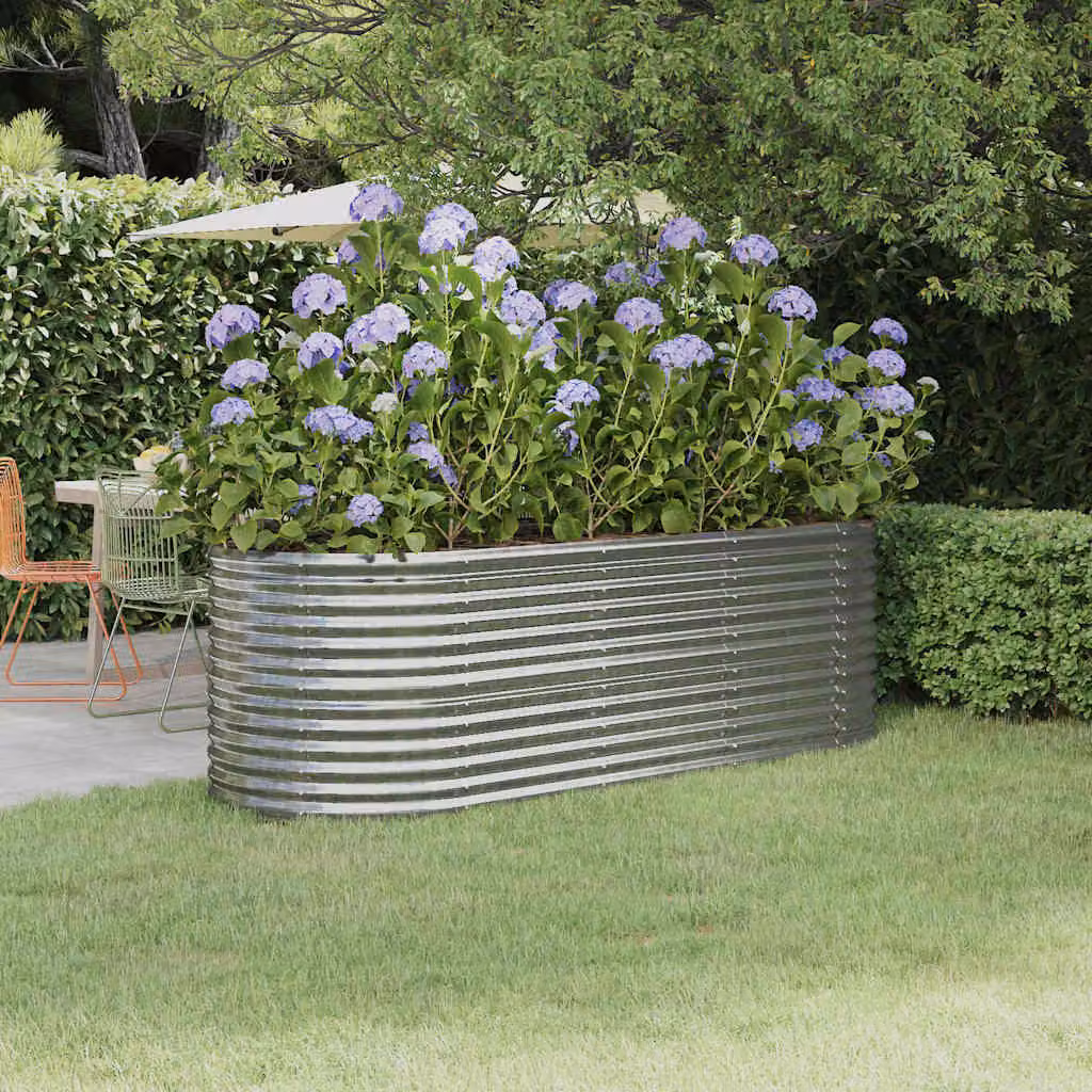 Letto rialzato da giardino vidaXL in acciaio zincato argento L: 224 cm, P: 80 cm, H: 68 cm