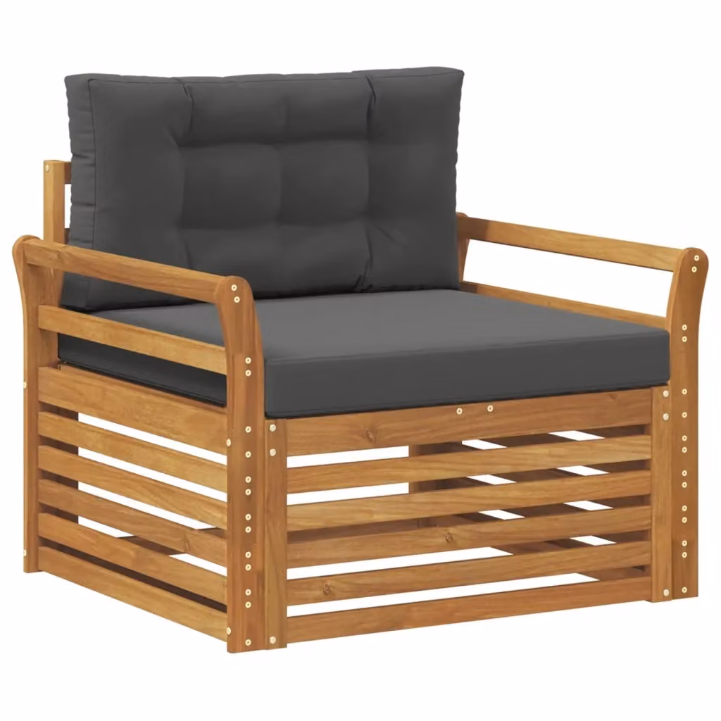 Divano da esterno moderno vidaXL in legno di acacia e poliestere colore grigio antracite – 2
