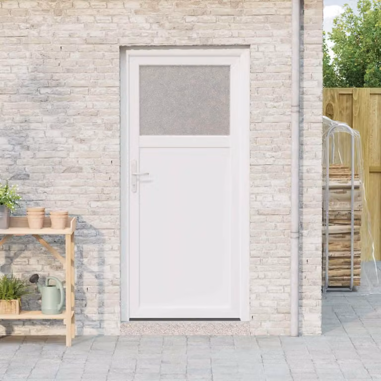 Porta d'ingresso laterale Bianco 98 x 198 cm PVC