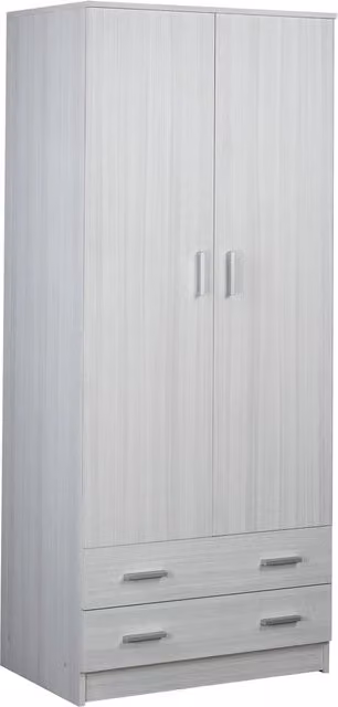 Armadio 2 Ante 2 Cassetti 77x182x52 cm Eucalipto