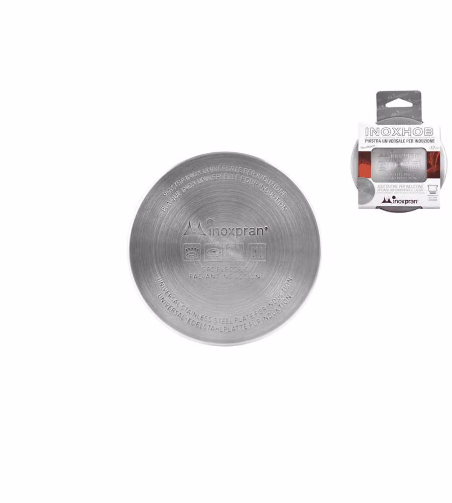 INOXPRAN Piastra Universale Induzione Acciaio Inossidabile 12 cm Grigio