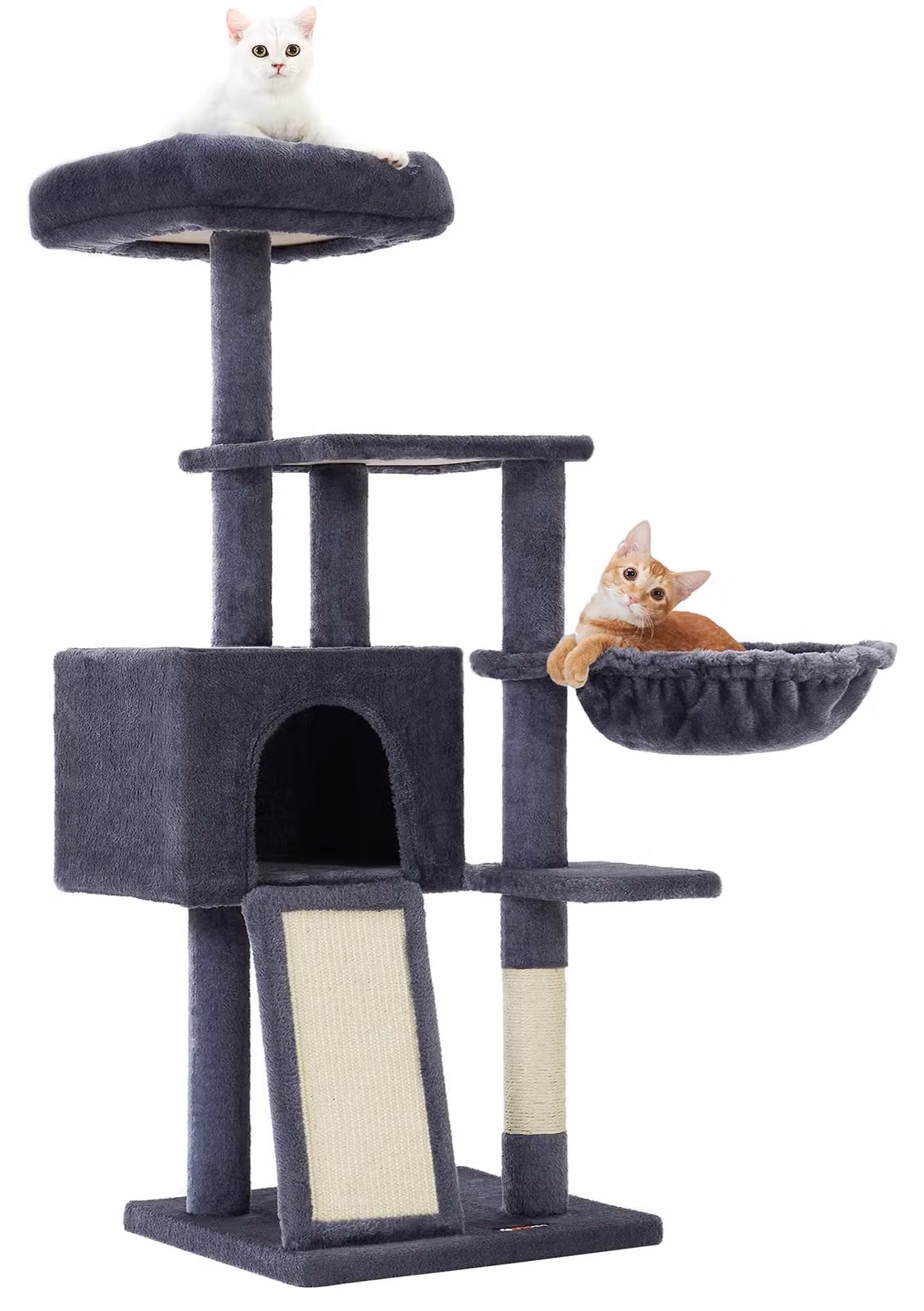 Albero per gatti - Altezza 134 cm - Diverse piattaforme rivestite in peluche - Modello PCT113X01