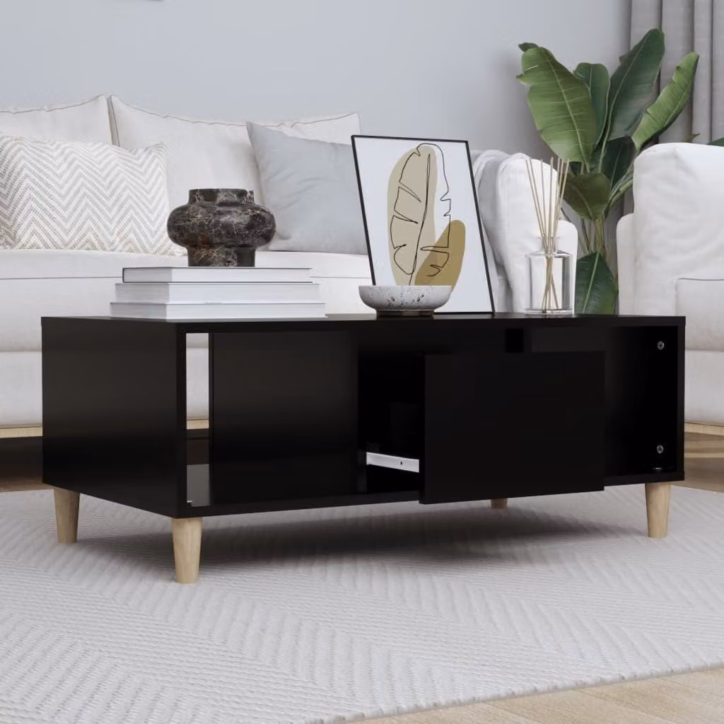 Maison Exclusive - Tavolino nero 90x50x36,5 cm Materiale ligneo