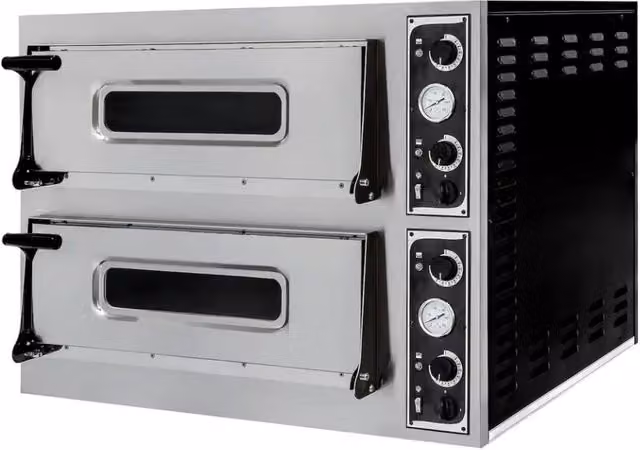 Forno Pizza BASIC 44 HENDI elettrico a 2 camere in acciaio inox color argento con termometro per professionisti