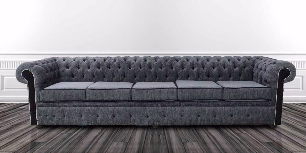 Chesterfield 5 Sitzers Klassische Luxus Barock Rokoko Sofa Couch Leder