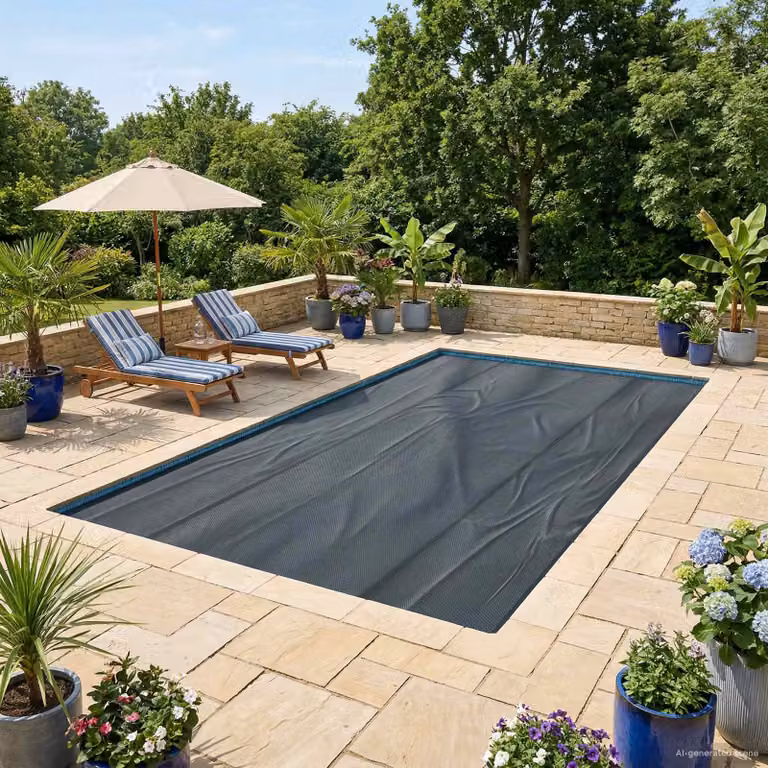 Copertura solare termica per piscina vidaXL in plastica nera, L 300 x P 200 cm