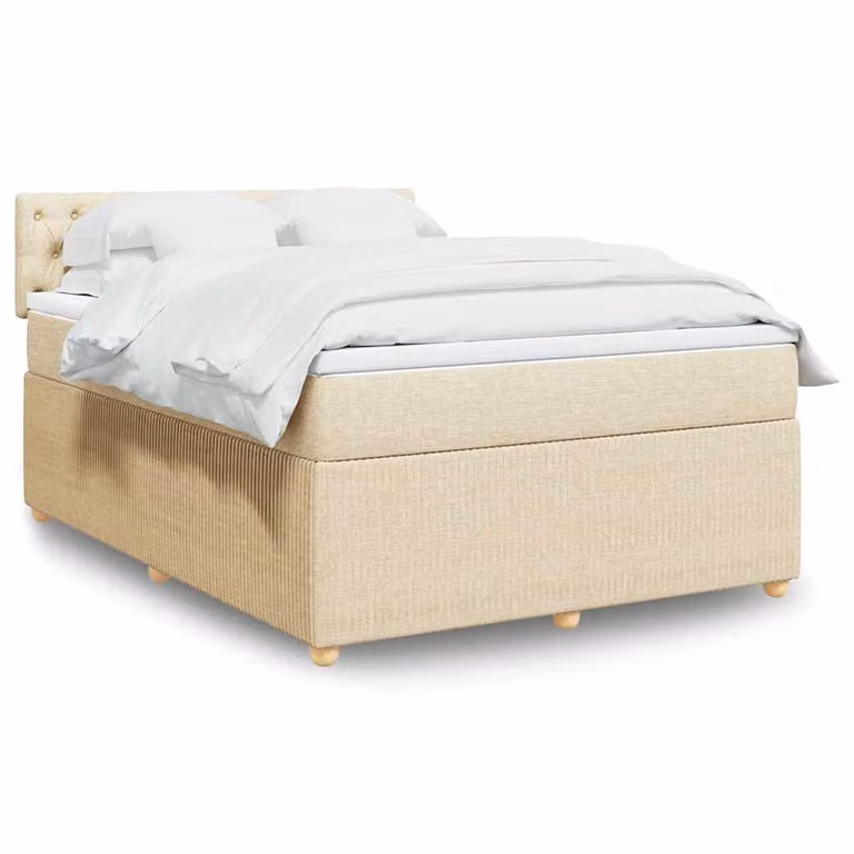 vidaXL Letto Ibrido con Materasso a Molle Insacchettate Beige e Bianco L/P: 160 x 200 cm