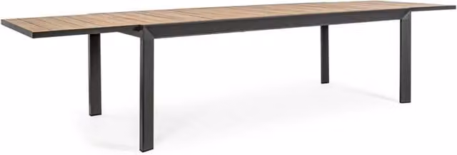 Tavolo da giardino allungabile Giordanoshop in alluminio verniciato antracite L: 220-340 cm, P: 100 cm, H: 75 cm