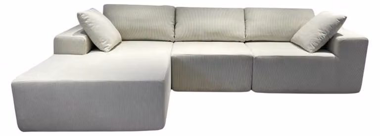 Komprimierbares Ecksofa beige Stoff Ecksofa Kompaktes Sofa luxuriöser Sofa