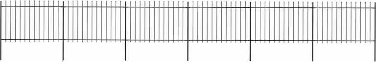 Recinzione da Giardino con Punta a Lancia in Acciaio 1070x120 cm Nero