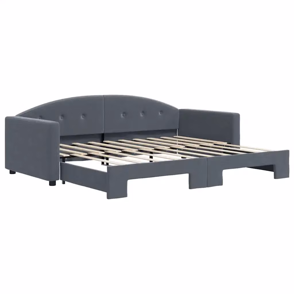 Divano Letto con Letto Estraibile vidaXL in Velluto Grigio per Soggiorno e Camera da Letto L/P/H: 90 x 190 cm – 2